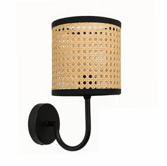 Handcrafted Rattan Shade and Metal Sconce - Wall Light