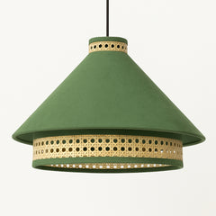 Premium Velvet Rattan Suspended Lamp