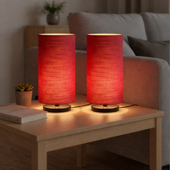Premium Table Lamp ruby Red and MS Base