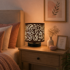 Innore-2-Tier Table Lamp | Floral Cutwork Fabric Shade | MS Base