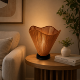 Thread Woven Table Lamp with Black Base