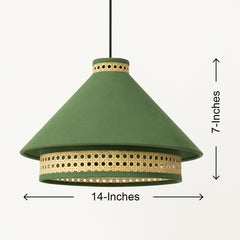Premium Velvet Rattan Suspended Lamp