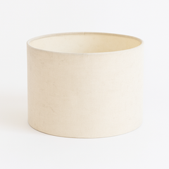 Table Lamp with Teak Wood Base and Pearl White Fabric