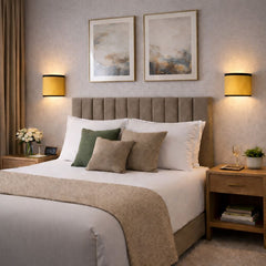 Linen Half Curve Wall Lamp - Holder and Wire