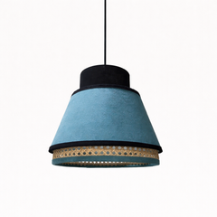 Art Deco Style Teal Blue Velvet Lampshade