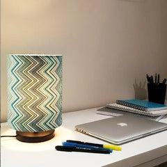 Striped Fabric Table Lamp with MS Base