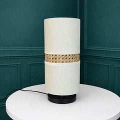 Boho Chic Table Lamp with Powdercoated Metal Base