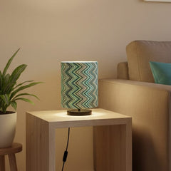 Striped Fabric Table Lamp with MS Base