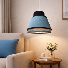 Art Deco Style Teal Blue Velvet Lampshade