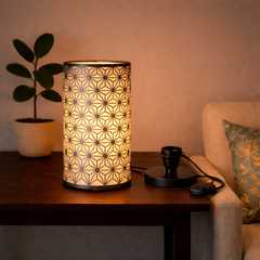 Inornate - 2-Tier Decorative Fabric Lamp-Charcoal Grey