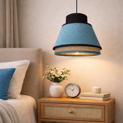 Art Deco Style Teal Blue Velvet Lampshade