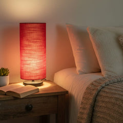 Premium Table Lamp ruby Red and MS Base