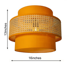 Hanging Pendant Lampshade - 3Tier Rattan Fabric