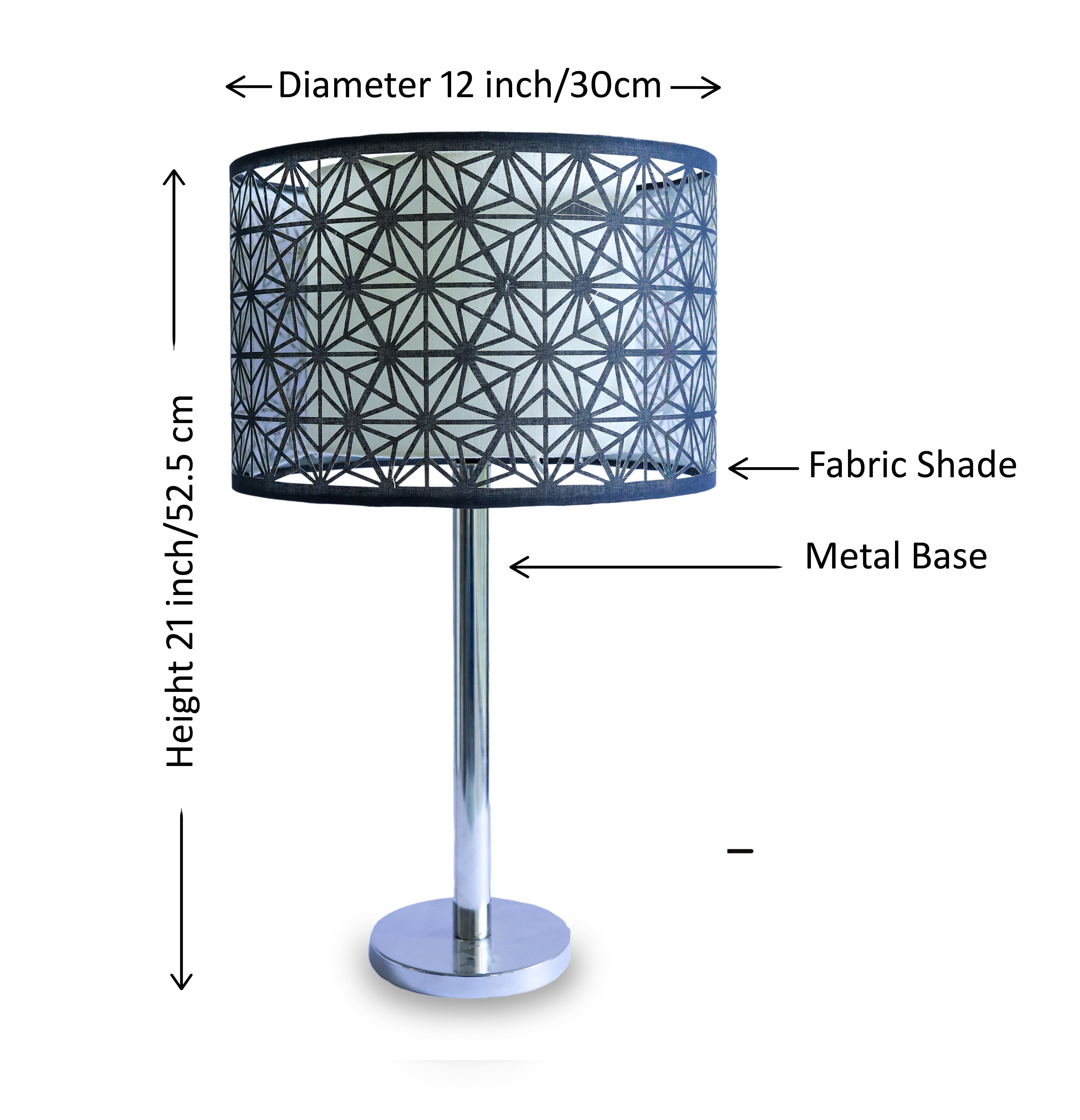 2-Tier Decorative Black Fabric Table Lampshade