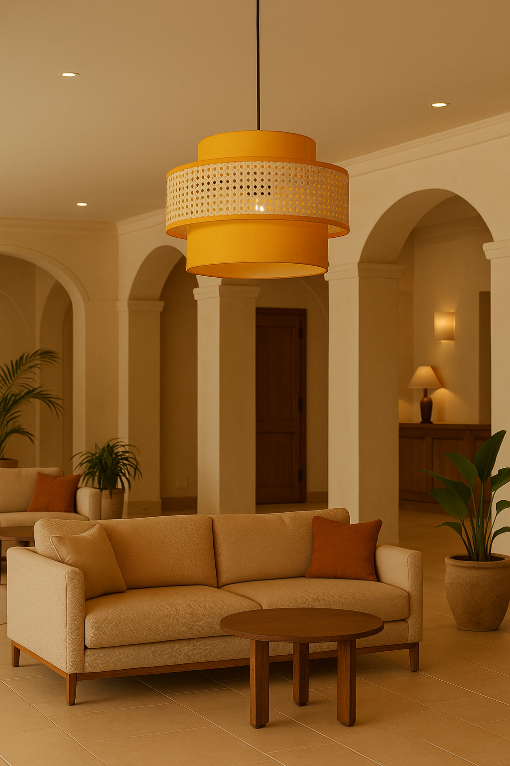 Hanging Pendant Lampshade - 3Tier Rattan Fabric