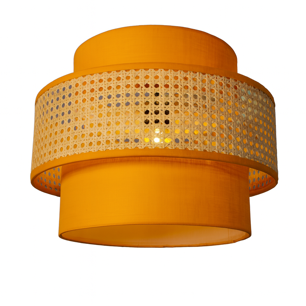 Hanging Pendant Lampshade - 3Tier Rattan Fabric