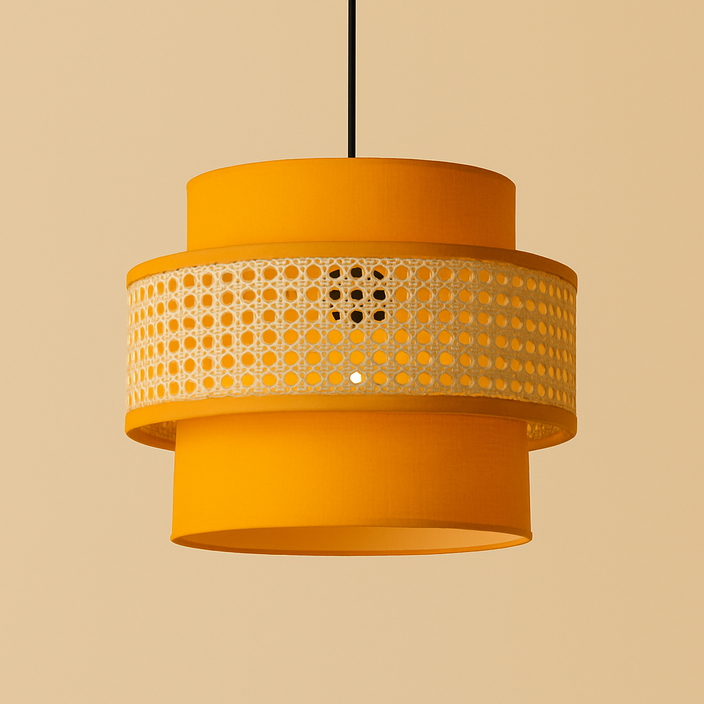 Hanging Pendant Lampshade - 3Tier Rattan Fabric