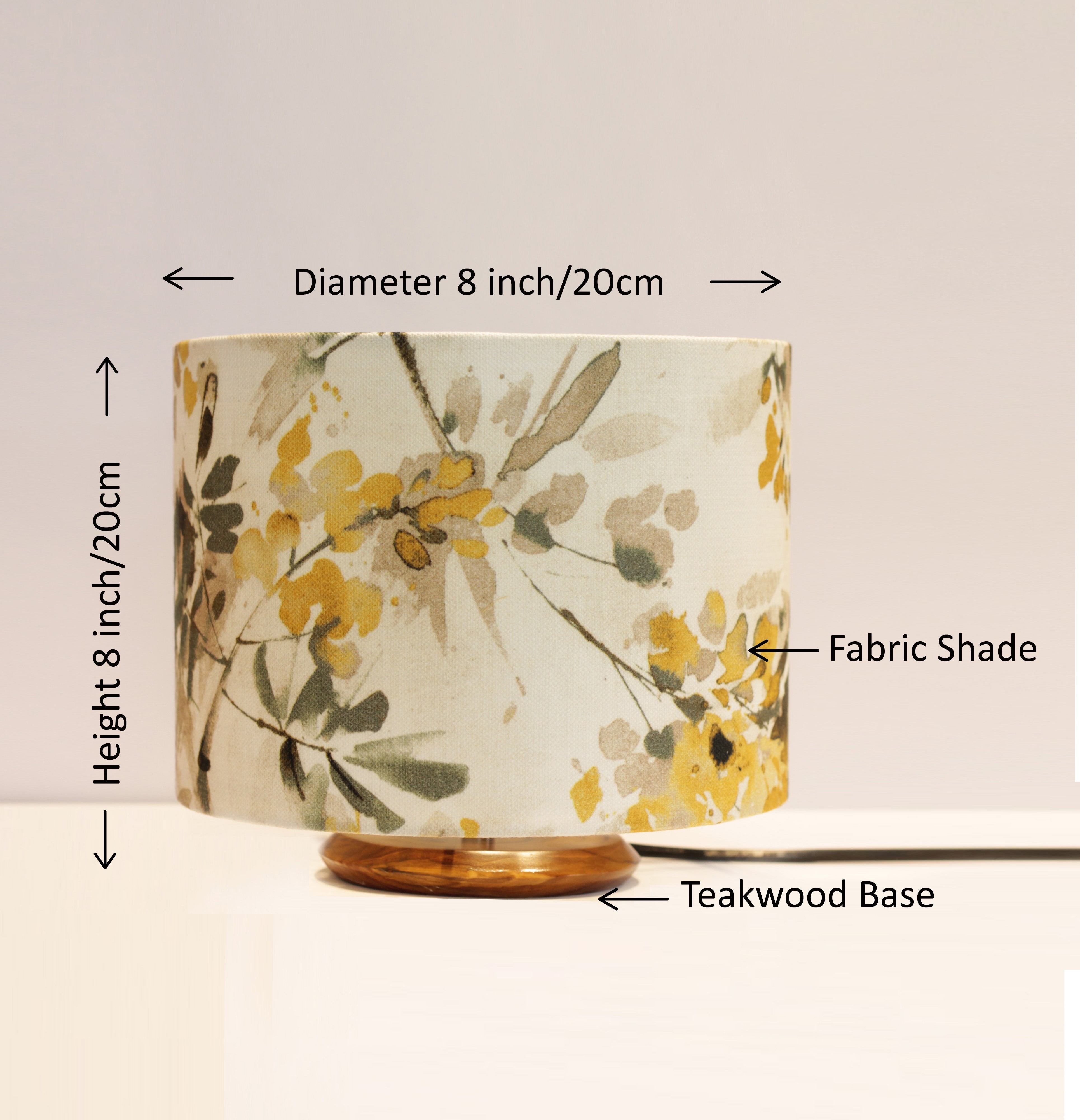 Premium Fabric Table Lamp with Wooden Base
