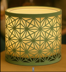 Double Layer Decorative Fabric Table Lamp with Teak Wood Base