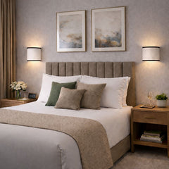 Linen Half Curve Wall Lamp - Holder and Wire