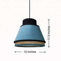 Art Deco Style Teal Blue Velvet Lampshade